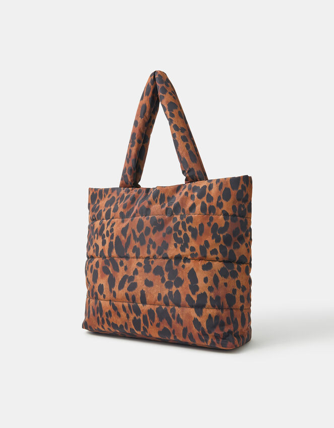 Animal Print Quilted Shopper Bag, , large