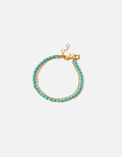 Gold-Plated Turquoise Bead Bracelet, , large