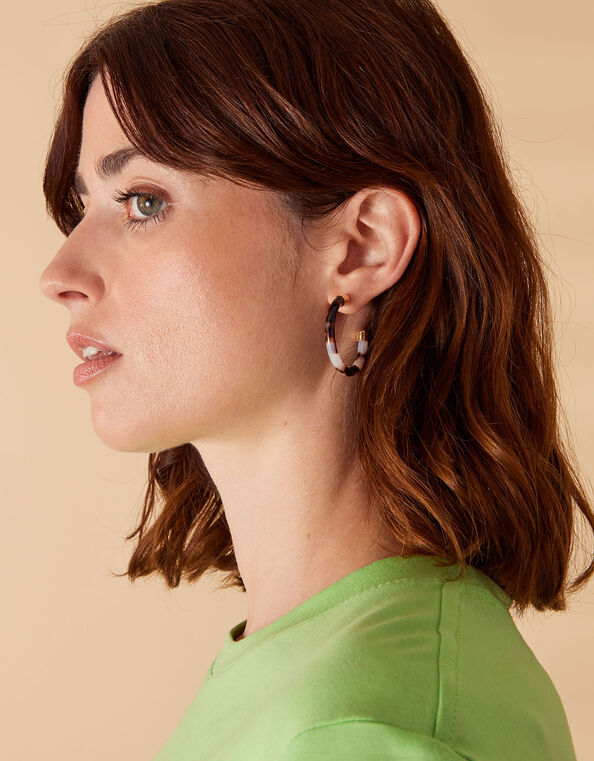 Resin Tube Hoop Earrings, , large