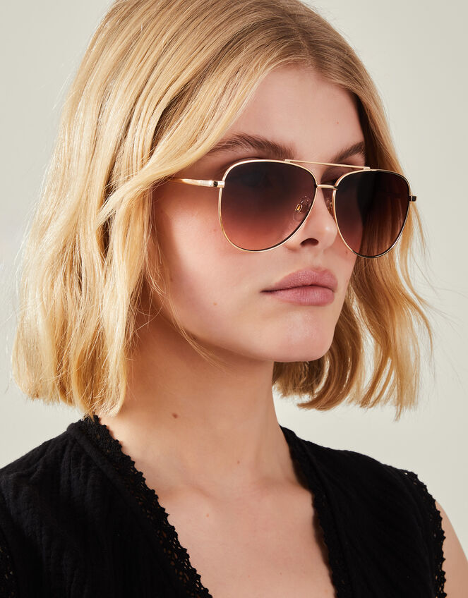 Metal Aviator Sunglasses, , large