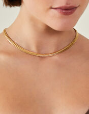 14ct Gold-Plated Chunky Weave Chain Necklace, , large