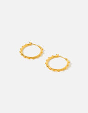 Gold-Plated Station Bead Hoops, , large