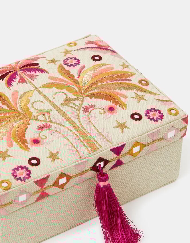 Palm Embroidered Jewellery Box, , large