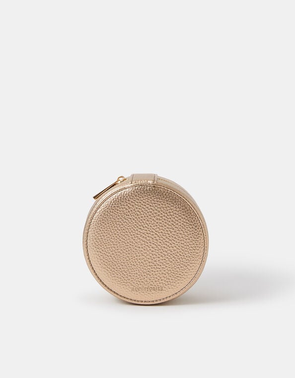 Round Metallic Jewellery Box, , large