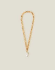 T-Bar Pearl Chain Necklace, , large
