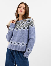 Fair Isle Jumper, Blue (BLUE), large