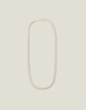 Sterling Silver-Plated Chunky Weave Chain Necklace, , large