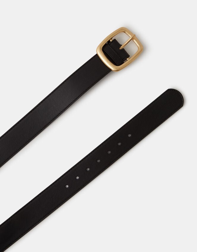 Square Buckle Belt, Black (BLACK), large