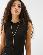 Slinky Lariat Necklace, Gold (GOLD), large
