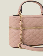 Quilted Top Handle Cross-Body Bag, Nude (NUDE), large