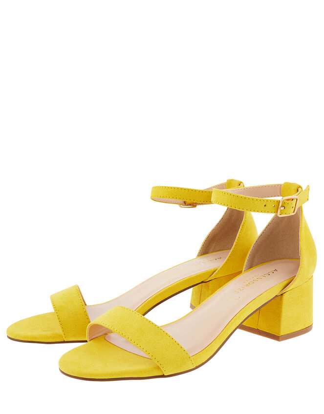 Block Heel Sandals, Yellow (YELLOW), large