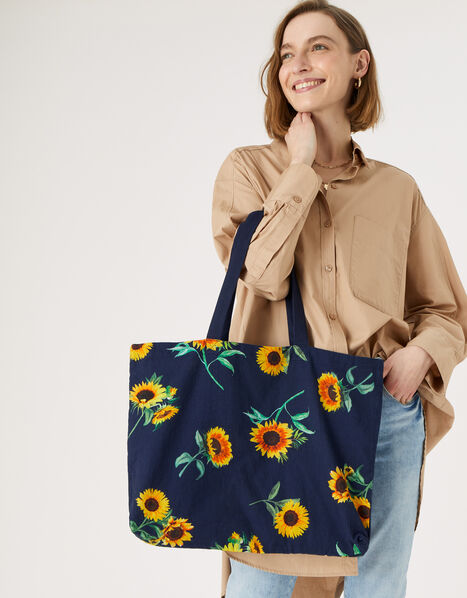Sunflower Canvas Shopper Bag, , large