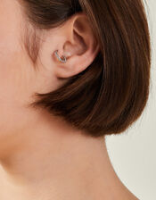 Platinum-Plated Surgical Steel Bobble Septum Clicker Hoop, , large