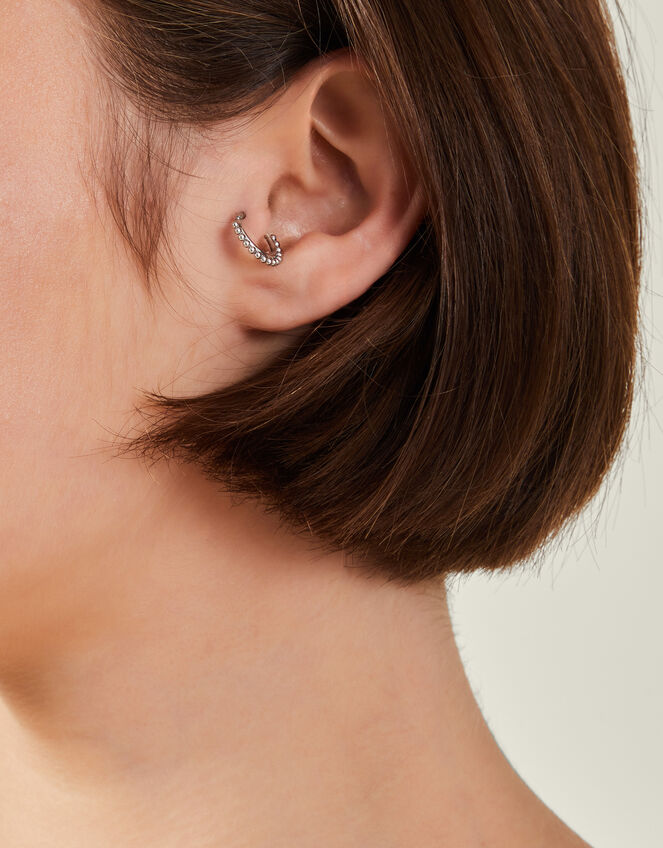 Platinum-Plated Surgical Steel Bobble Septum Clicker Hoop, , large
