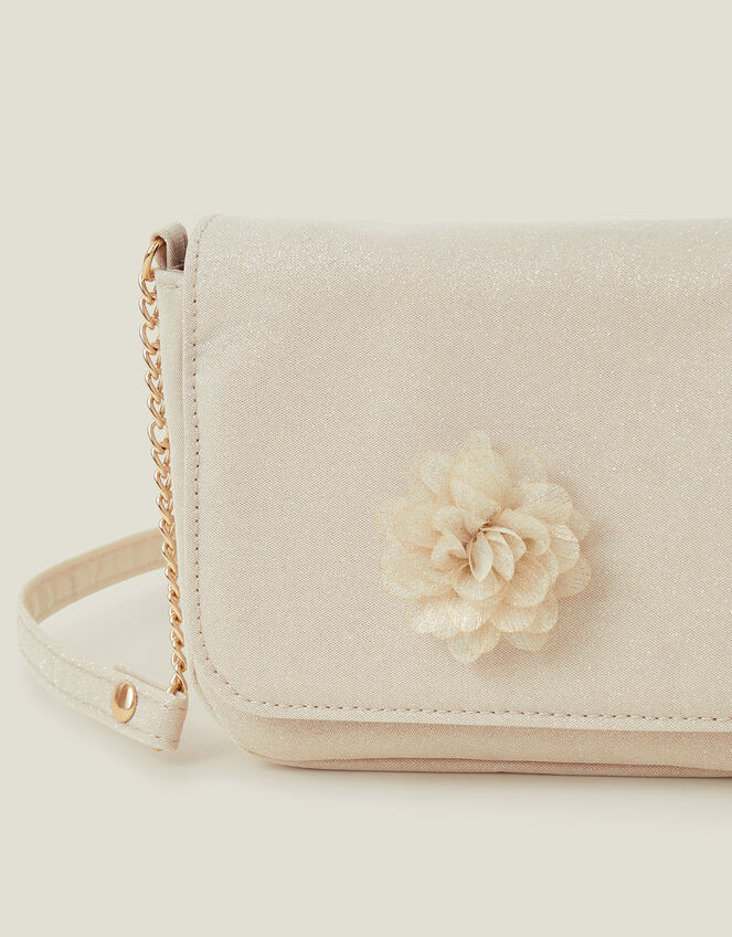 Girls Square Glitter Corsage Flower Bag, , large