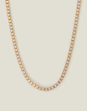 14ct Gold-Plated Sparkle Tennis Necklace, , large