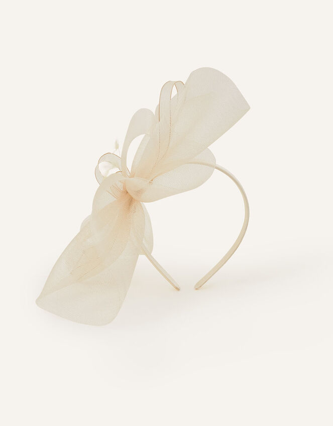 Mini Double Bow Crin Headband, Natural (CHAMPAGNE), large