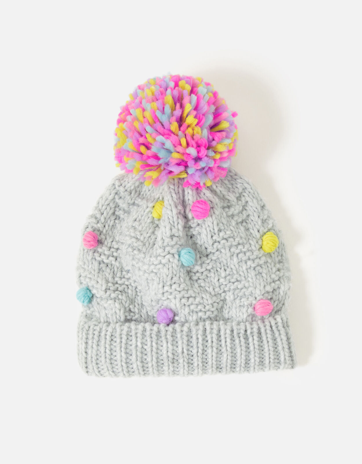 Girls grey pom pom hat shop