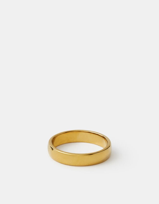 Stainless Steel Chunky Band Ring , Gold (GOLD), large