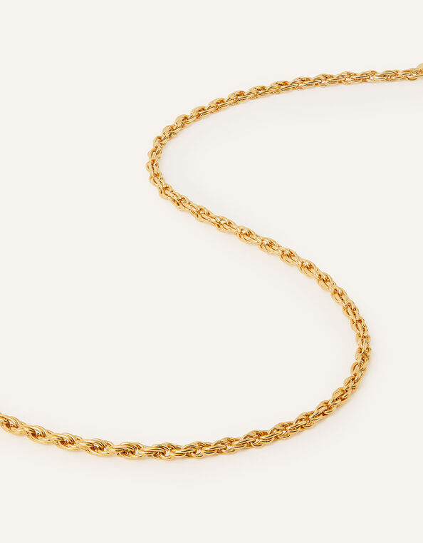 14ct Gold-Plated Twisted Rope Chain Necklace, , large