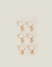 3-Pack Heart Hoop Earrings, , large