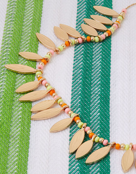 Brushed Leaf Collar Necklace, , large