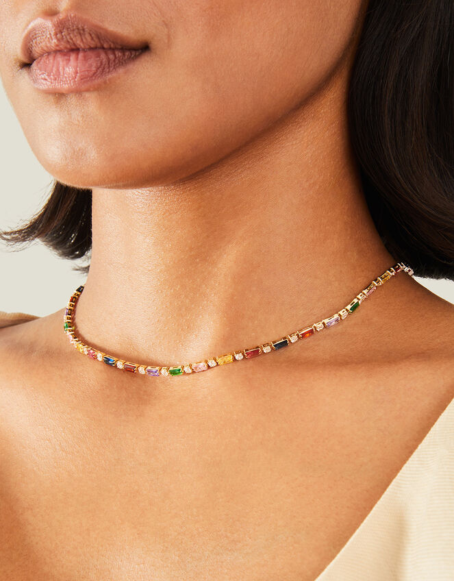 14ct Gold-Plated Gem Necklace, , large