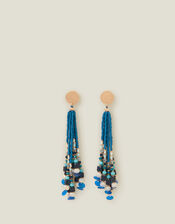 Long Beaded Tassel Earrings , , large