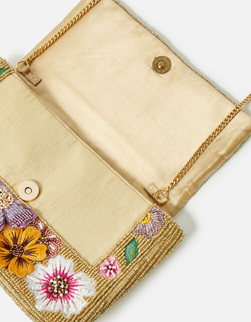 3d Floral Clutch Cream