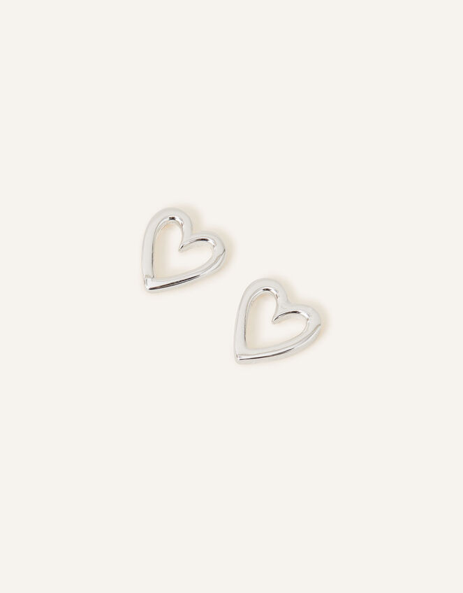 Sterling Silver Cut-Out Heart Studs