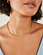 14ct Gold-Plated Sparkle Tennis Necklace, , large