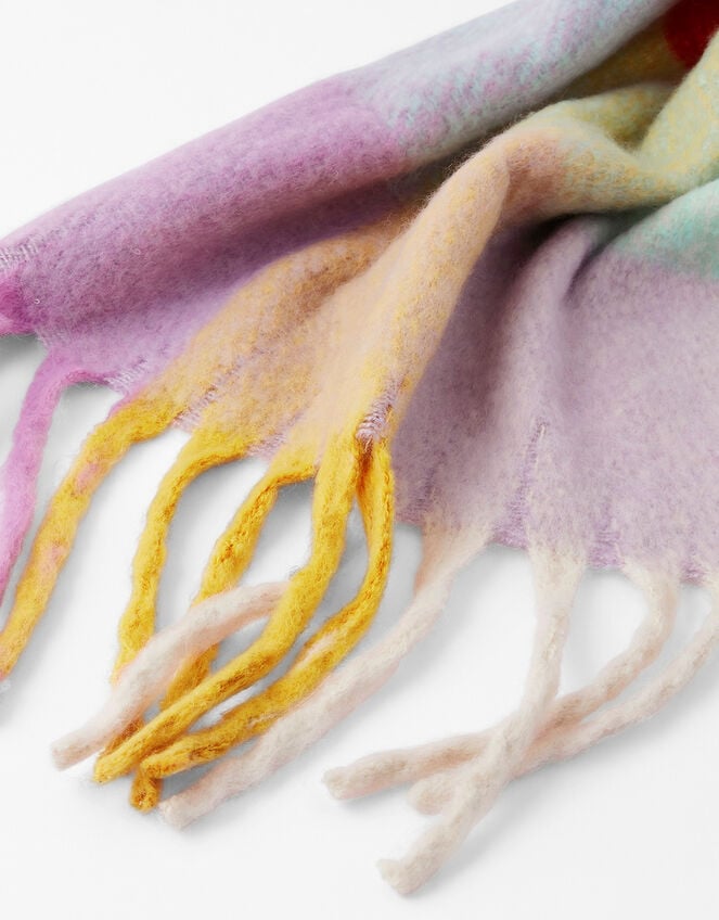 Super-Fluffy Colour-Block Scarf, , large