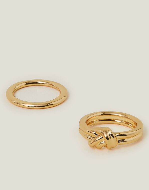 2-Pack Knot Rings, Gold (GOLD), large