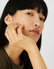 Sterling Silver Pearl Rope Ring Twinset, Cream (PEARL), large