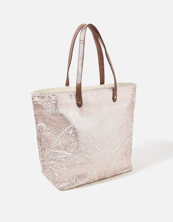 Kea Metallic Print Beach Tote Bag, , large