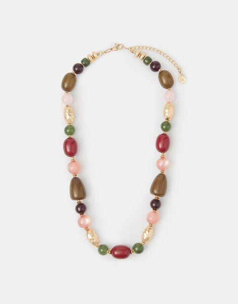 Chunky Resin Beaded Collar Necklace, , large