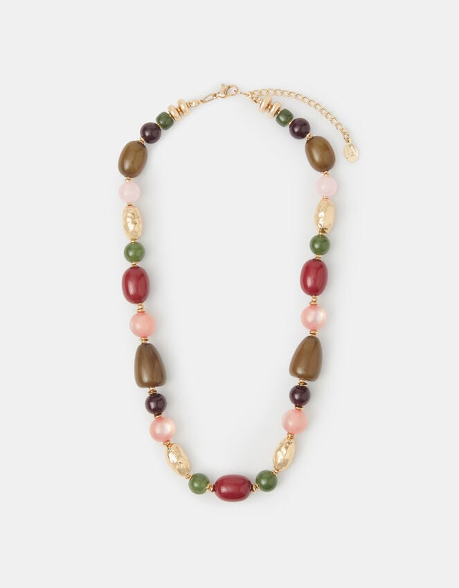 Chunky Resin Beaded Collar Necklace, , large