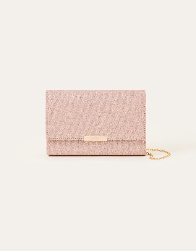 Metallic Box Clutch Bag, , large