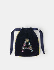 Initial Velvet Drawstring Bag, Multi (MULTI), large