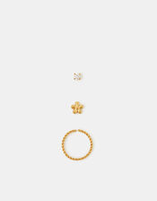3-Pack Platinum-Plated Surgical Steel Nose Studs, , large