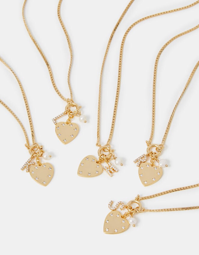 14ct Gold-Plated Omega Initial Charm Necklace, Gold (GOLD), large