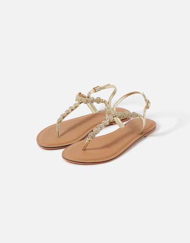 Embellished Toe Post Sandals, White (CRYSTAL), large