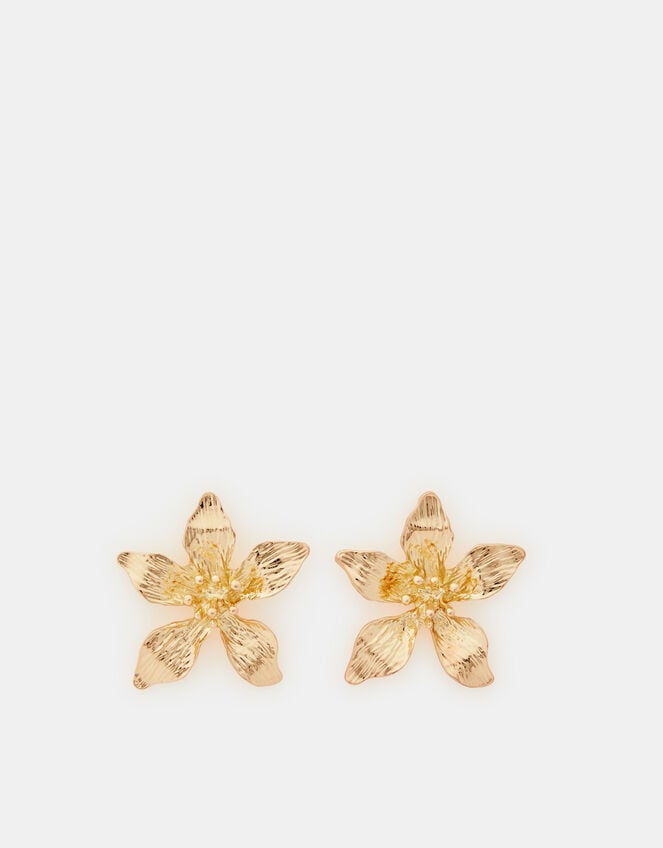 Large Flower Stud Earrings, , large