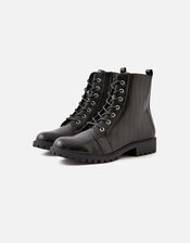 Chunky Lace Up Boots, Black (BLACK), large