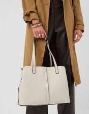 Webbing Strap Tote Bag, Cream (CREAM), large
