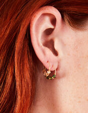 3-Pack 14ct Gold-Plated Beaded Hoop Earrings, , large