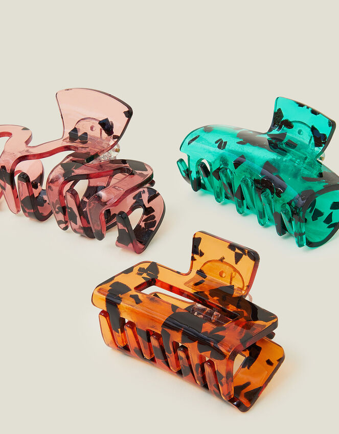 3-Pack Tortoiseshell Claw Clips, , large