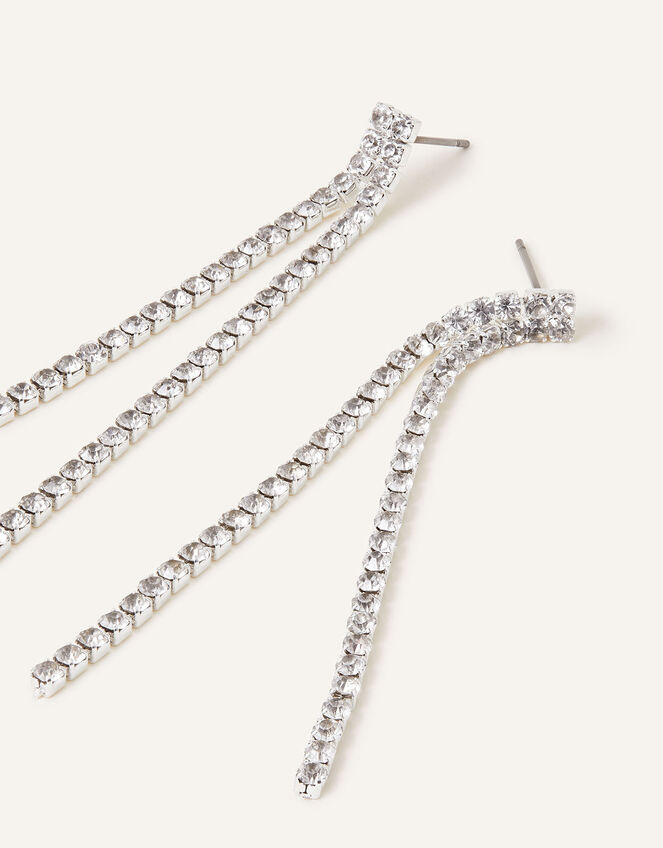Crystal Cup Chain Slinky Drop Earrings, , large