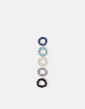 5-Pack Mix Skinny Hair Scrunchies, , large