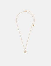 14ct Gold-Plated Mother of Pearl Clover Pendant Necklace, , large